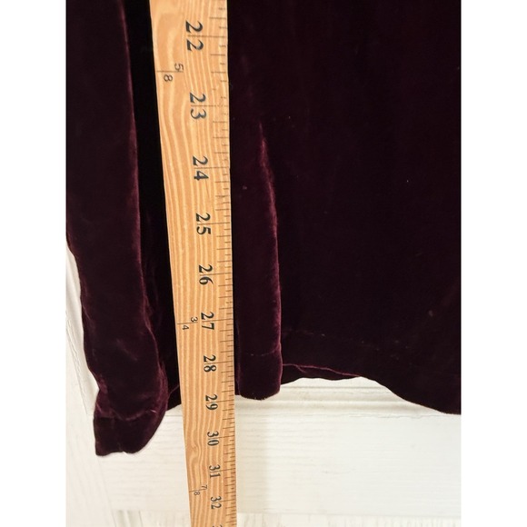 Peek Fleur Des Champs Dress Girls Sz 12 crushed velvet Burgundy Holiday silk - Picture 6 of 8